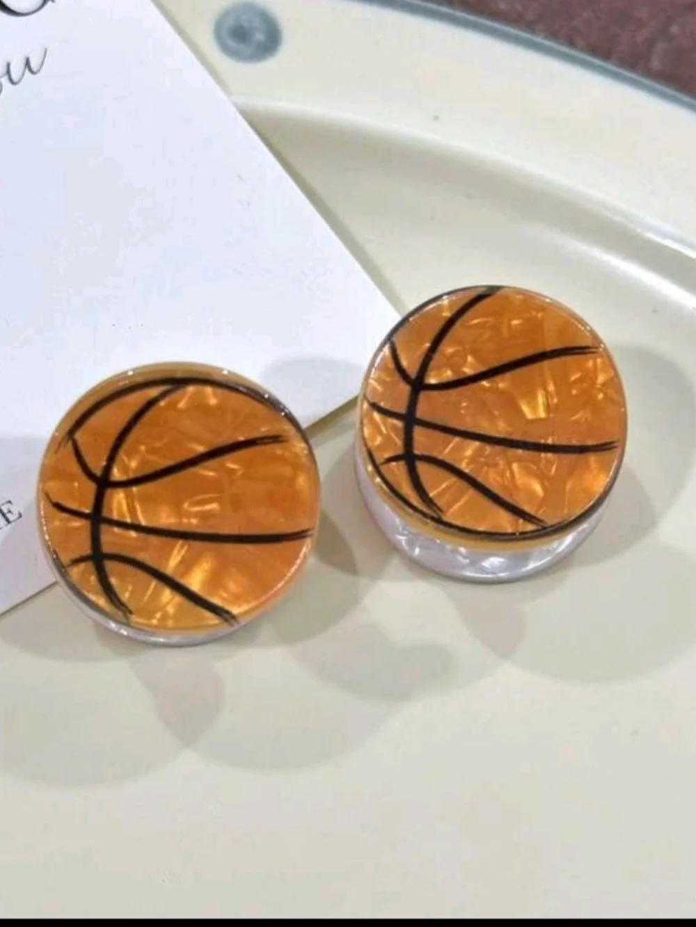 Soccer Ball Enamel Stud Earrings - Black & White